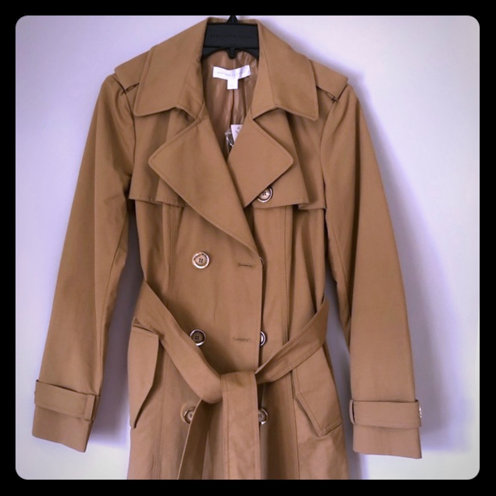New York & Company Vintage Tan Trench Coat